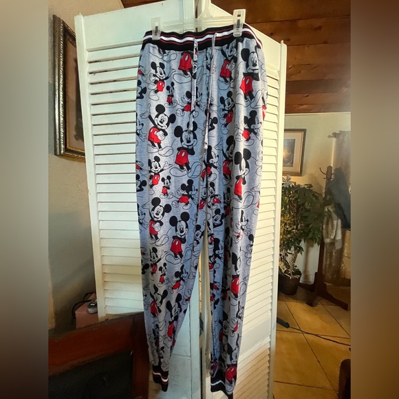 DISNEY Mickey Mouse Red and Gray Lounge Pants - Picture 2 of 9